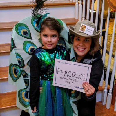 mother and son at halloween