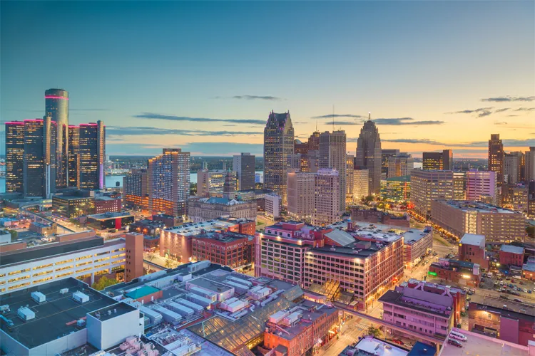 Detroit city skyline